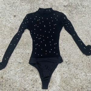 Black Mesh Rhinestone Bodysuit UO Out from Under